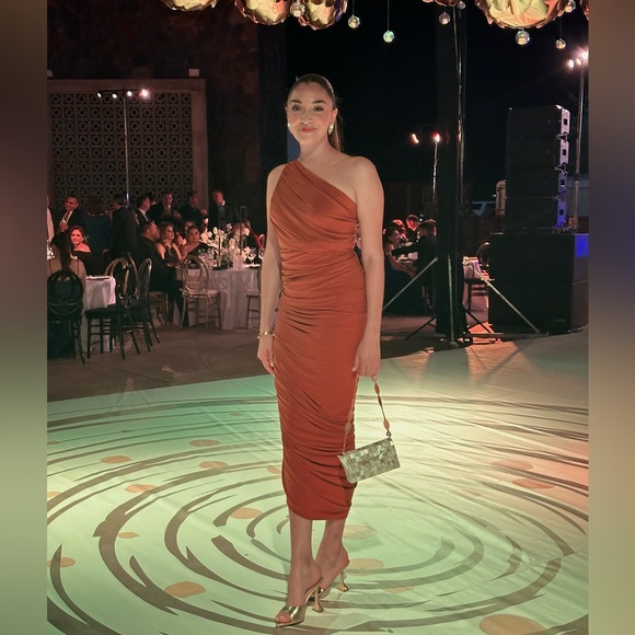 Norma Kamali Diana Gown in Bronze - Picture 4 of 4